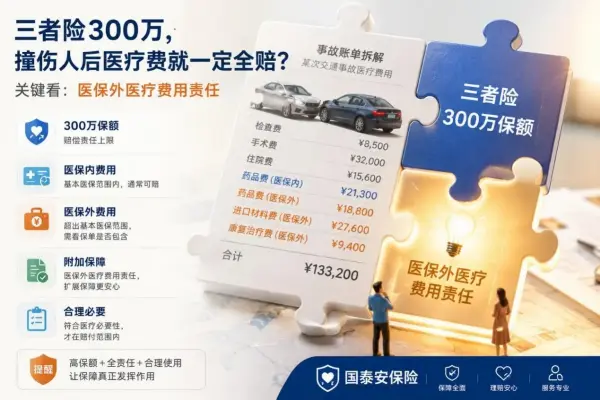三者险买了300万，撞伤人后医疗费就一定全赔？还有一个细节别忽略