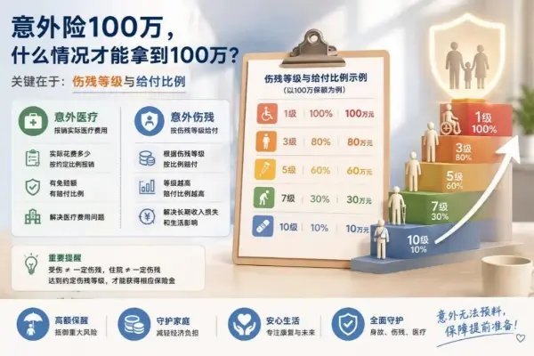 买了100万意外险，摔伤后就能赔100万？这个数字很多人理解错了